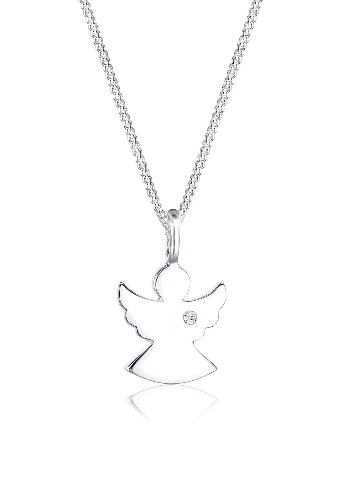 Collierkettchen Engel Diamant Weiß Brillantschliff (0.015ct) 925 Sterling Silber