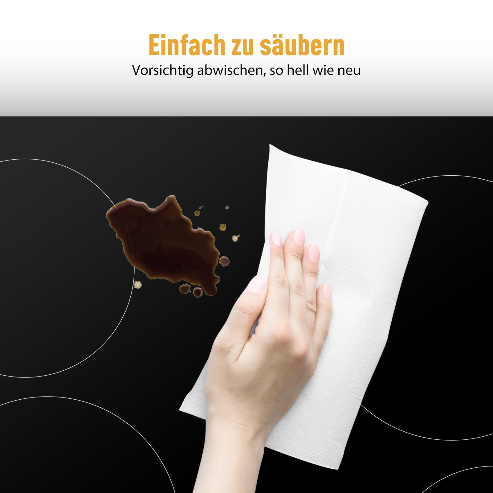 GASLAND Elektro-Kochfeld, 6000W Elektro mit Kindersicherung und Automatik Timer
