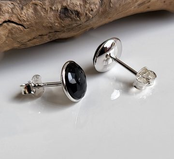 Schöner-SD Paar Ohrstecker Silberohrringe Stecker mit Kristall rund 8mm Ohrringe viele Farben, mit Markenkristall, 925 Silber