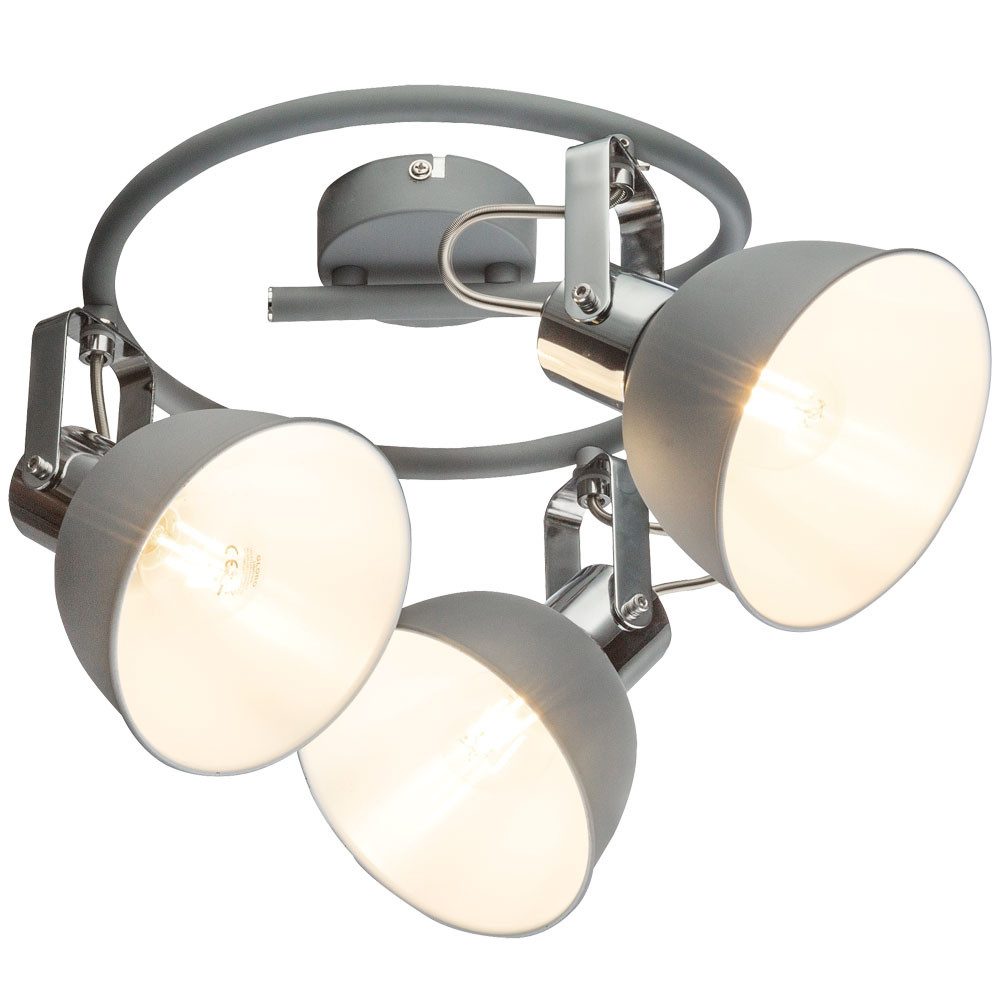 GLOBO LIGHTING Deckenspot, Leuchtmittel nicht inklusive, Decken Strahler Lampen Rondelle Chrom Grau bewegliche Spots