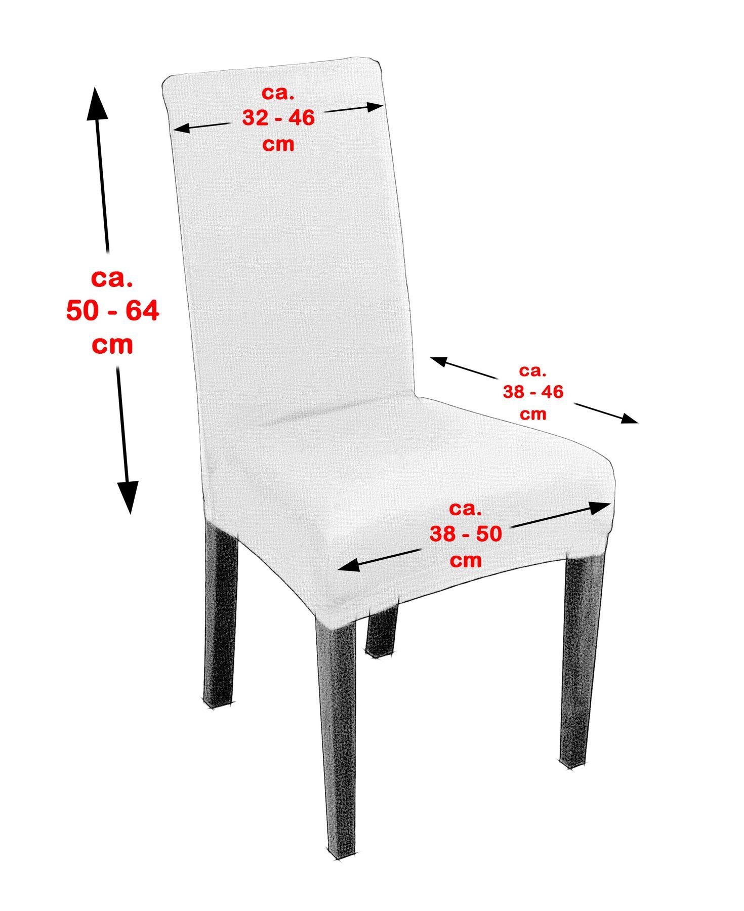 Set Stuhlhusse, Baumwolle, 2er Uni Stuhlhusse Jersey elastische aus Beautex Hellgrün Stretch-Husse