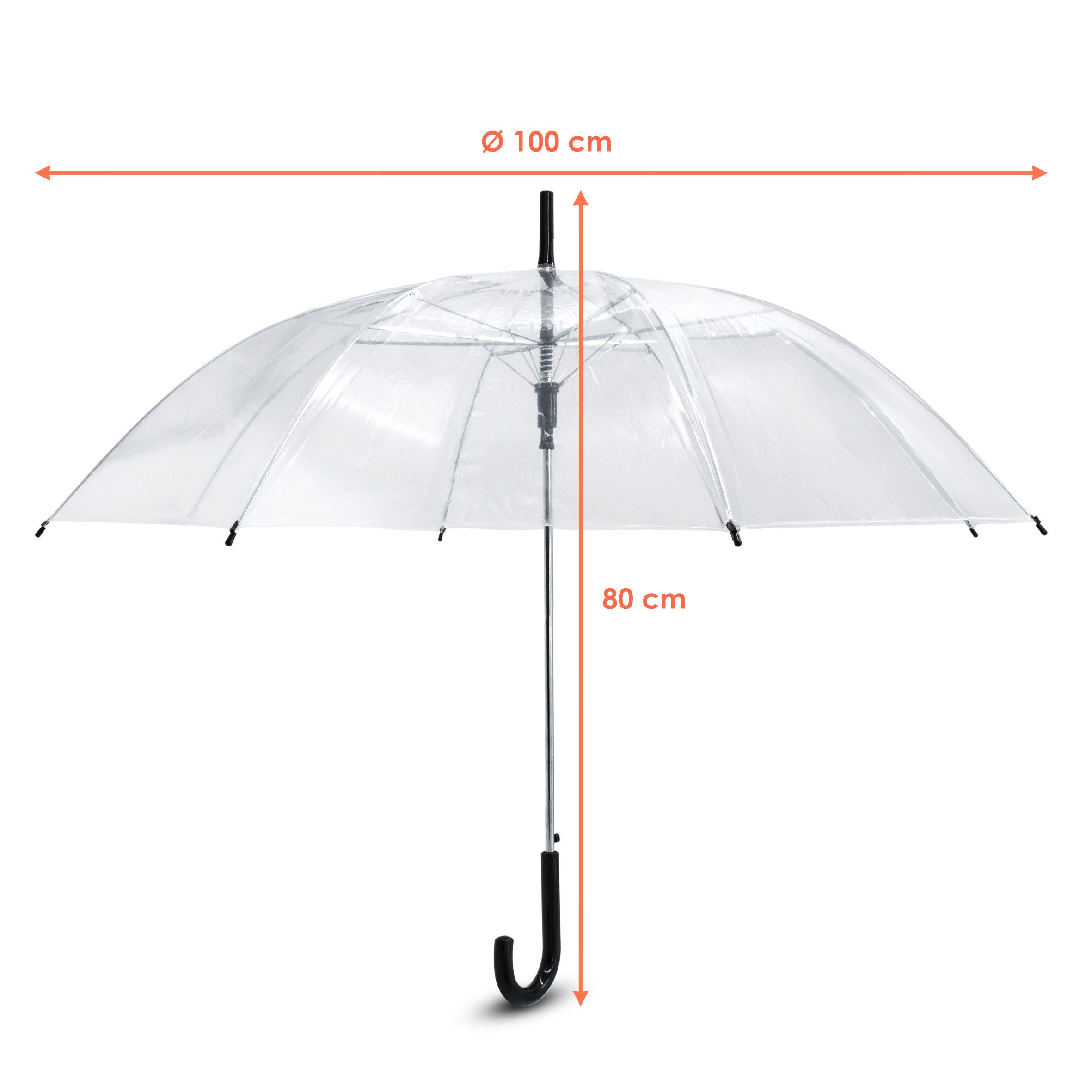 Spetebo Regenschirm-Wanderstock Regenschirm transparent mit Druckknopf - 10 günstig online kaufen