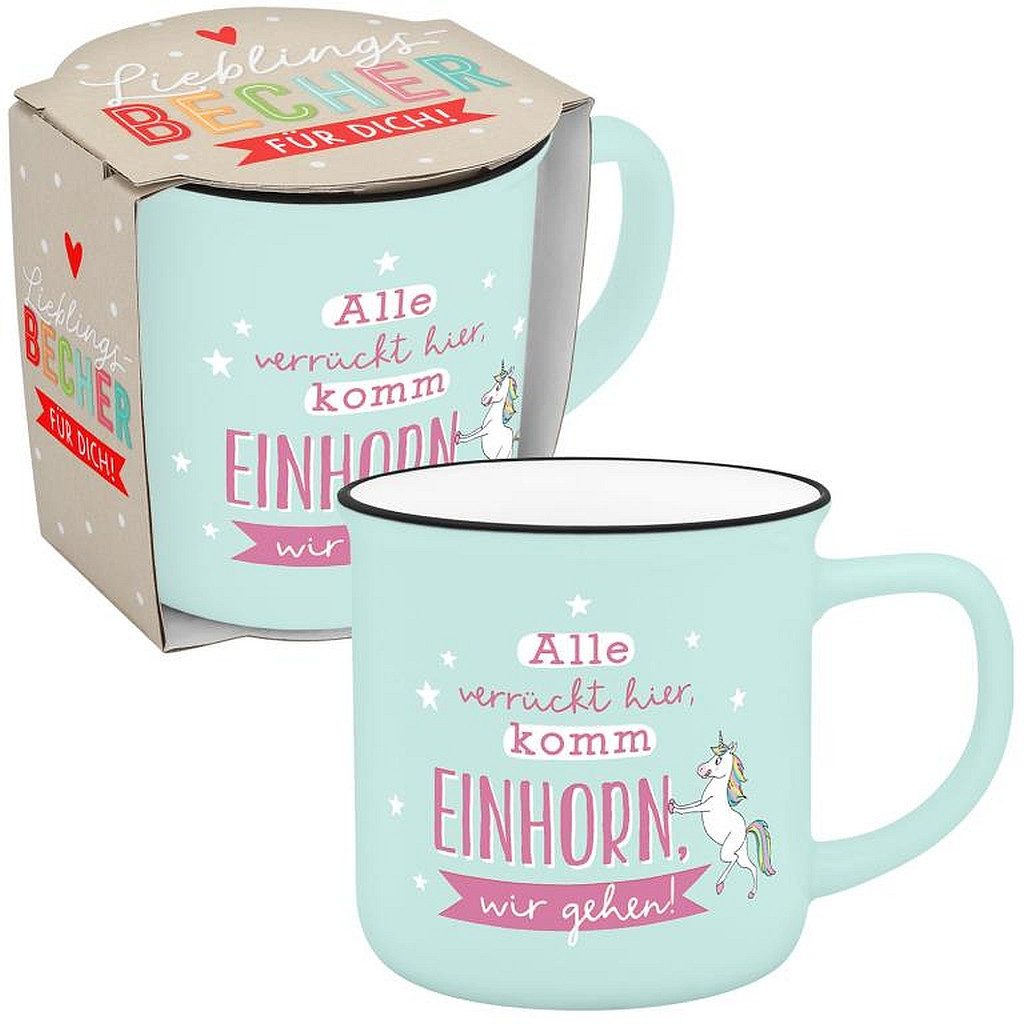 Sheepworld Tasse Tasse Lieblings-Becher Tee Kaffeetasse Geschenk Sheepworld EINHORN, Porzellan