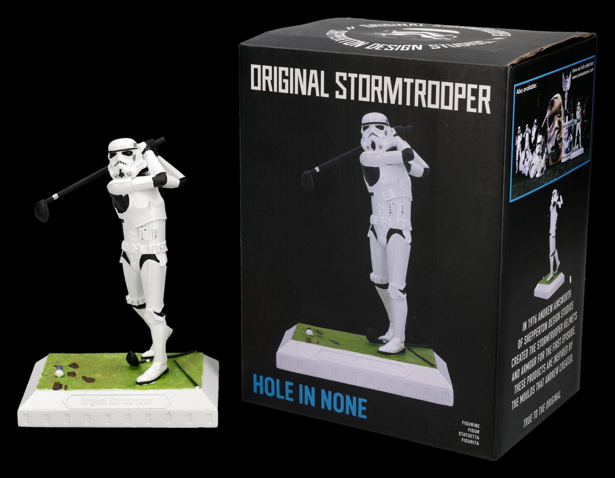 Figuren Shop GmbH Dekofigur Stormtrooper Golfer Statue – Golf Figur 17,5 cm lizenziertes Merch
