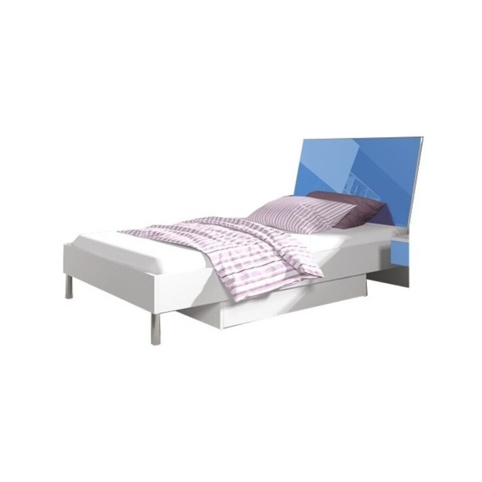 Schlafzimmer Betten + Bett Nachttisch Möbel - Jugendzimmer-Set 2tlg. JVmoebel Blau Kinderzimmer