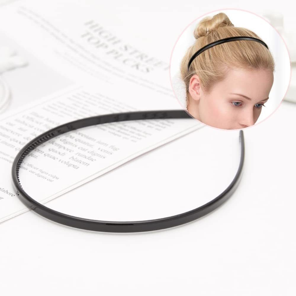 Coonoor Haarband Stirnbänder mit Zähnen,8mm Breite Stirnbänder, 2-tlg.