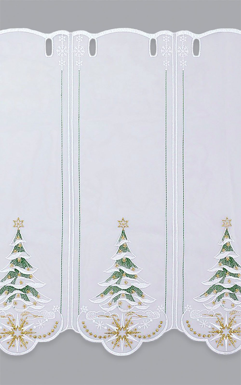 Plauener Spitze® Scheibengardine Weihnachtsbaum (1 St), transparent, HxB 30x49.5cm