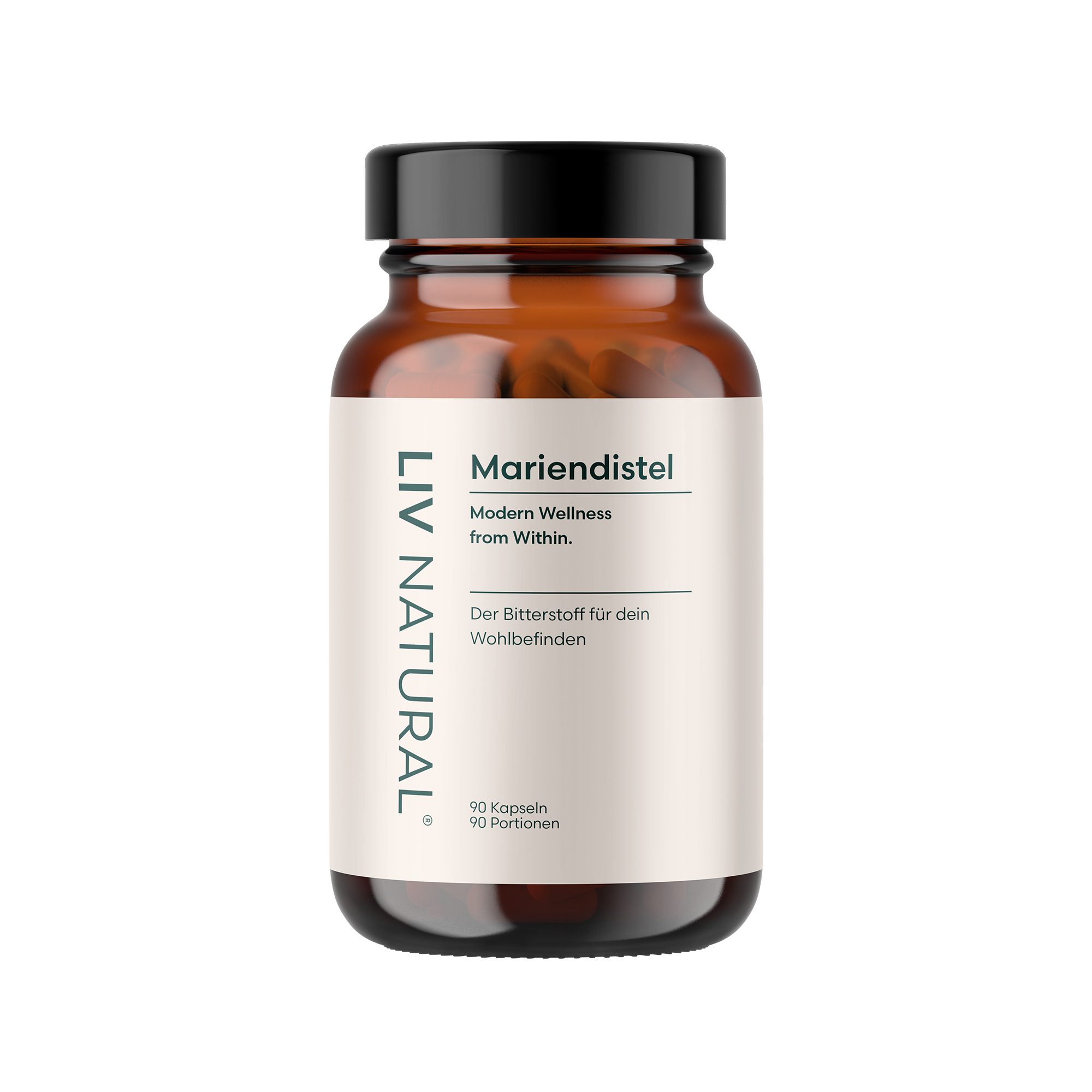 LIV Natural Mariendistel Kapseln, 90 St., Hochdosiert 400mg Silymarin/Kapsel 3-Monatsvorrat