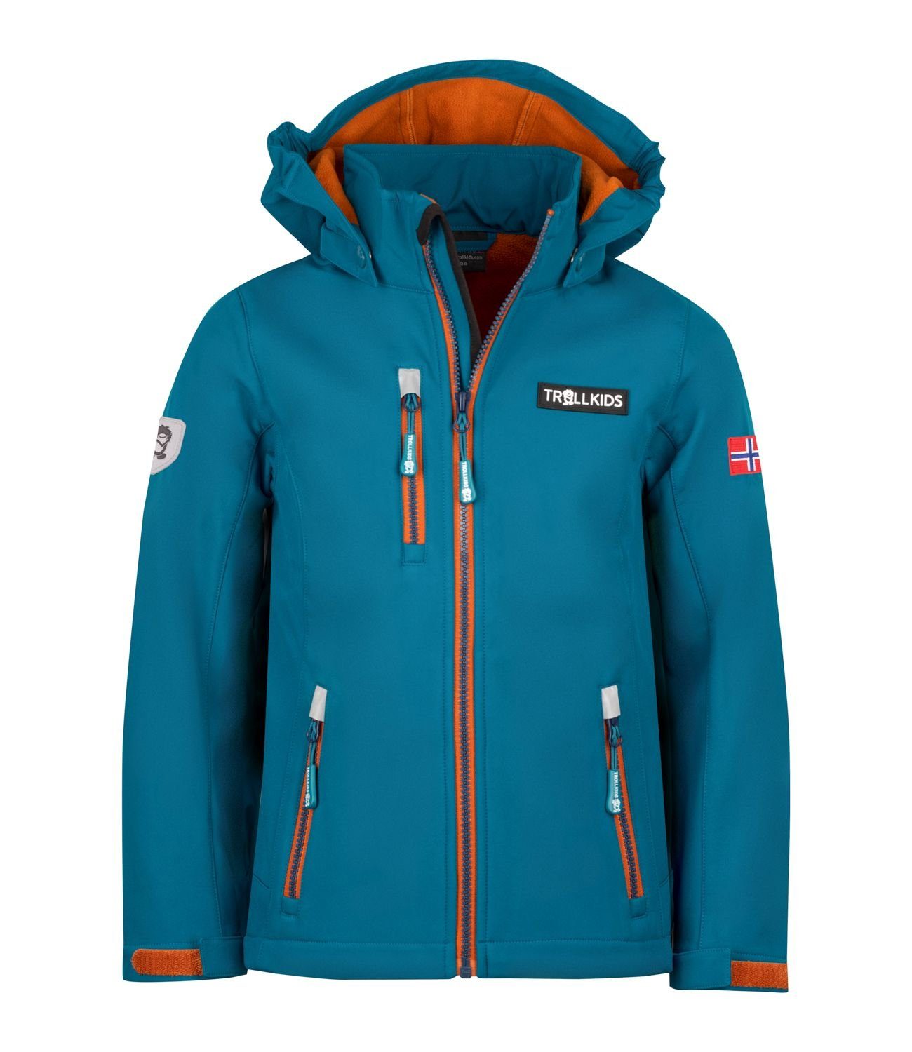 TROLLKIDS Softshelljacke Preikestolen Dunkelblau/Zimt/Nachtblau