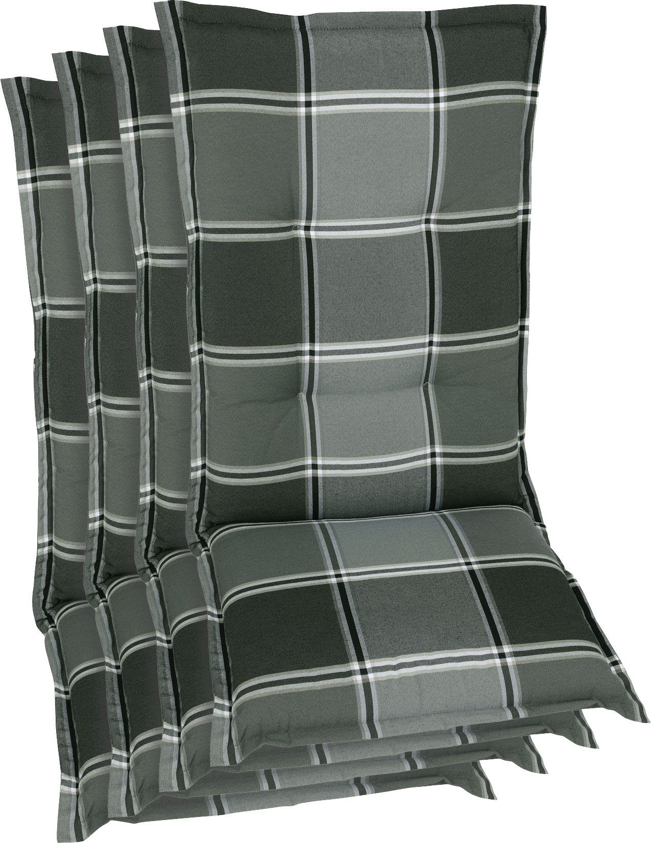 GO-DE Hochlehnerauflage, (Set, 4 Auflagen), grau