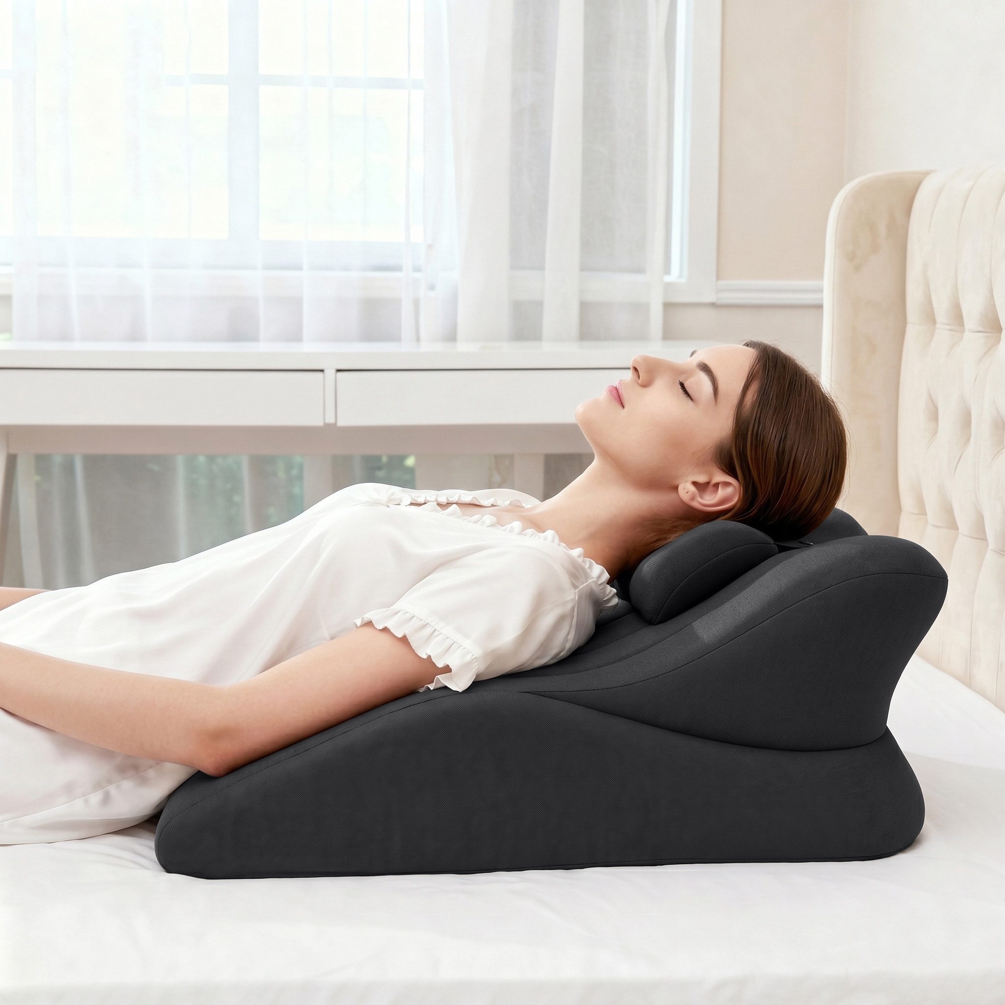 Fyrove Kopfkissen Sexkissen für Paare – Liebeskissen 27° Intimkissen & Erotik, Füllung: Memory-Schaum, Seitenschläfer, Bauchschläfer, Rückenschläfer, Set, für tiefere Penetration, leichteren Zugang, Memory-Schaum 27 Grad Sex Kissen für intime Positionen