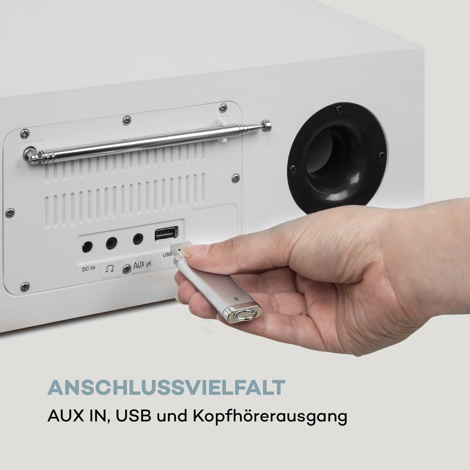 Radio Auna CD mit mit Radio Küchenradio W, Plus Silver Star (20 Radio CD-DAB Weiß DAB Digitalradio) Player