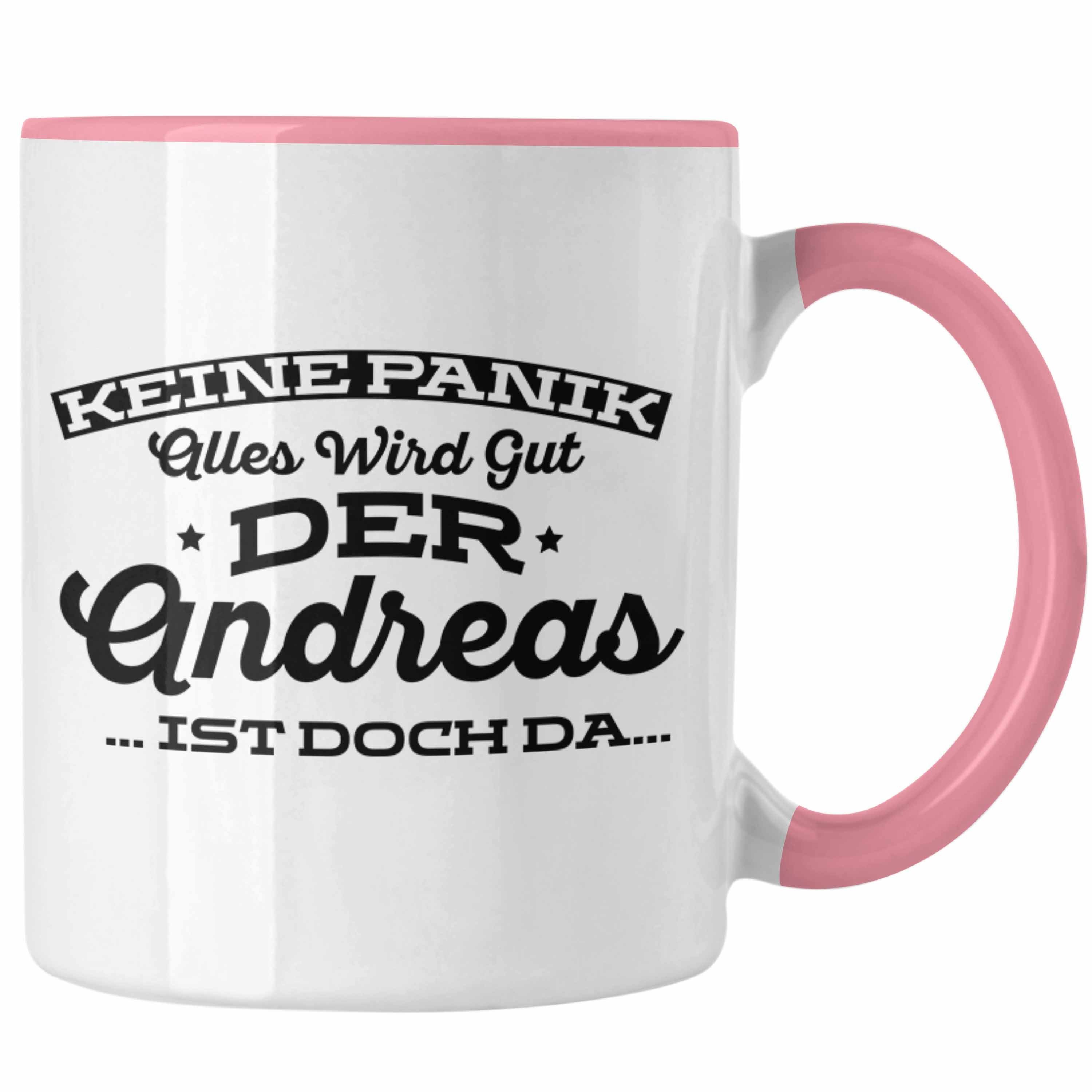 Trendation Tasse Lustige Tasse mit dem Namen Andreas - Ideales Geschenk zum Geburtstag Rosa