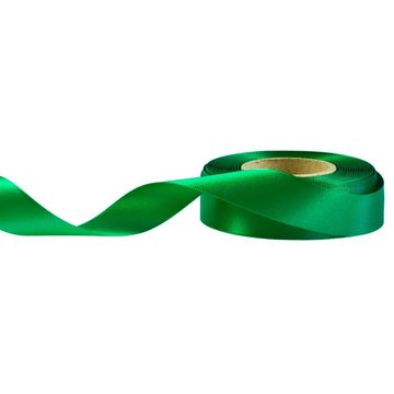 maDDma Geschenkband 20m Satinband beidseitig 24mm, Dekoband Geschenkband, smaragdgrün