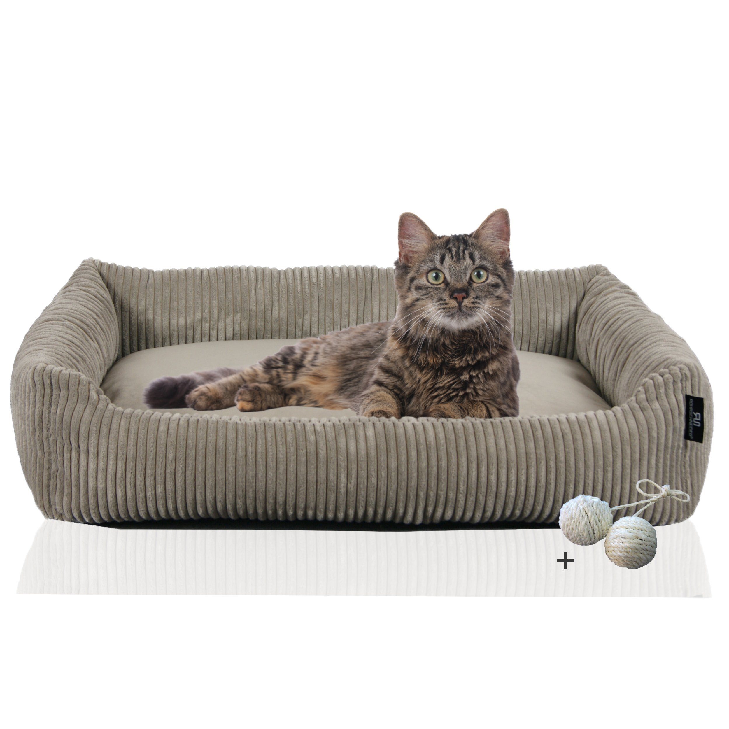 Rohrschneider Tierbett Katzenbett mit Kissen aus Cordstoff Katzensofa, inkl günstig online kaufen
