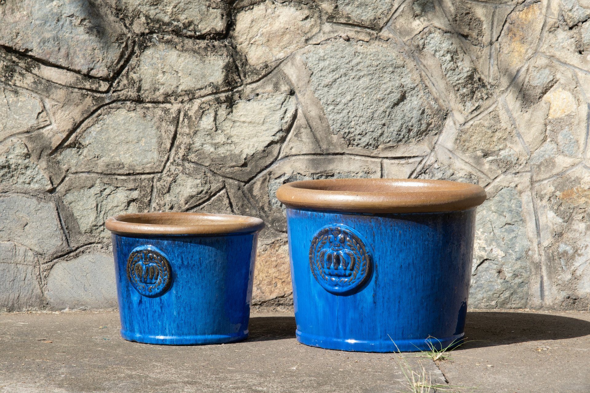 Teramico Pflanzkübel Blumentopf Keramik "Provence I" 34x26cm Blau, 100