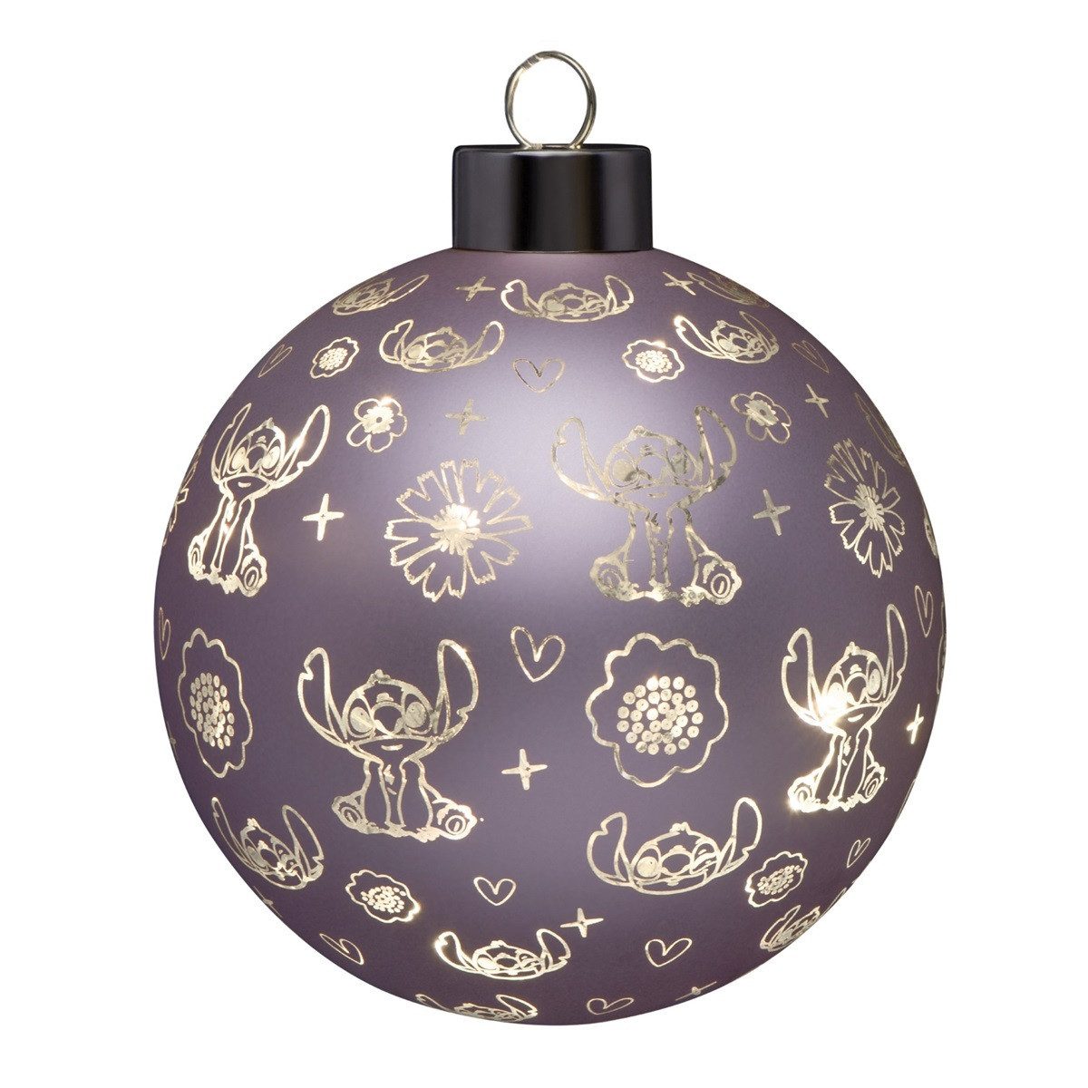 Disney LED Dekolicht Stitch Weihnachtskugel 10cm beleuchtet Ornament Glaskugel, LED fest integriert