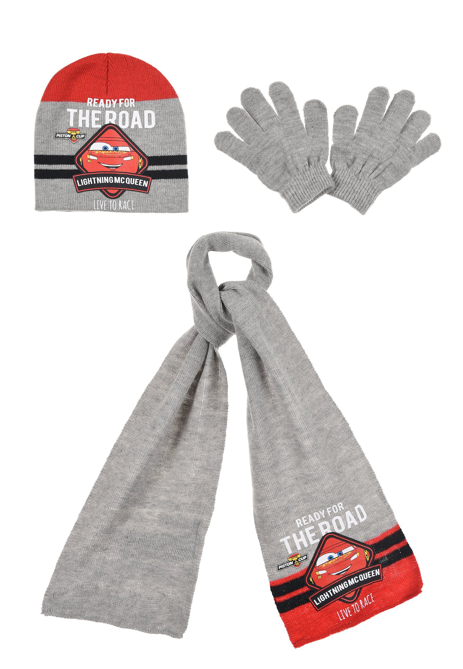 Beanie Kinder Jungen Winter-Set Mütze Schal Handschuhe