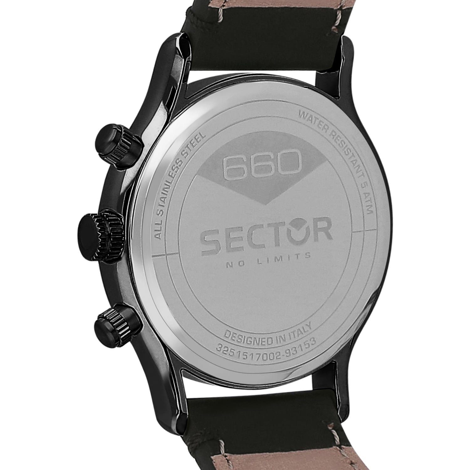 Sector Multifunktionsuhr Sector Herren Armbanduhr Multifunktion, (Multifunktionsuhr), Herren Armbanduhr rund, groß (ca. 45mm) Lederarmband schwarz, Fashion