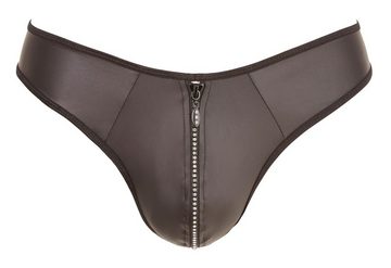 Svenjoyment Tanga Wetlook Herren-Tanga mit Strass-Reißverschluss - schwarz