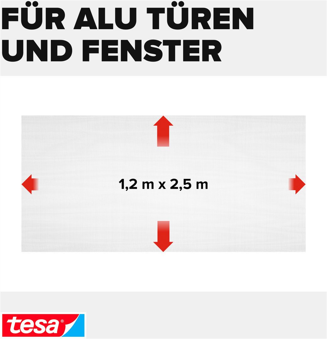 tesa Fliegengitter-Gewebe Nachfüllrolle Aluminium - Alu-Gitter Ersatzrolle für Fliegengitter, (Packung, 1-St., Nachfüllrolle), INSECT STOP Ersatz-Rolle 120 cm x – Bild 4 von 5