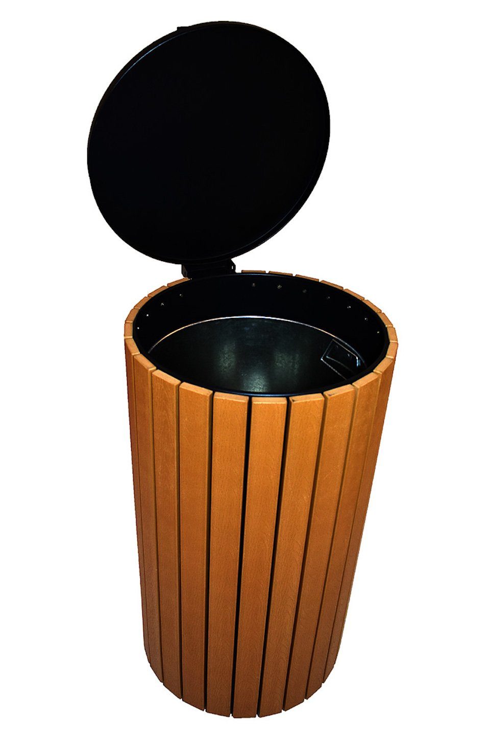 PROREGAL® Mülleimer Robuster Innenbehälter, mit Abfallbehälter verzinktem 90L, Holzoptik