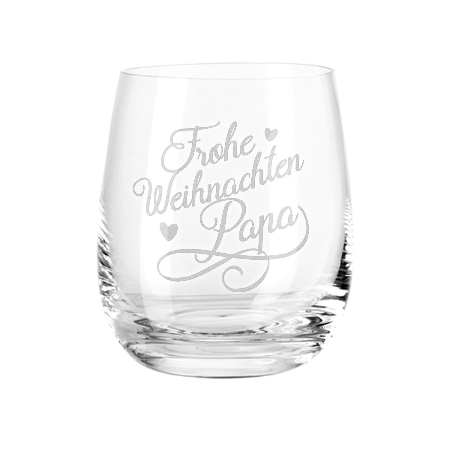 Teelichthalter aus Glas mit Gravur von Leonardo - Weihnachtsdeko - Frohe Weihnachten