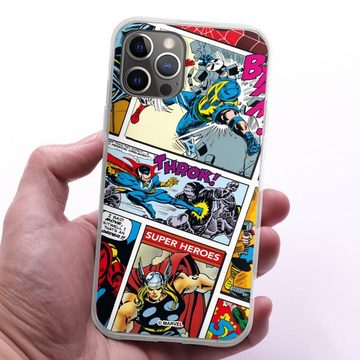 DeinDesign Handyhülle Marvel Retro Comic Blue, Apple iPhone 12 Pro Max Silikon Hülle Bumper Case Handy Schutzhülle