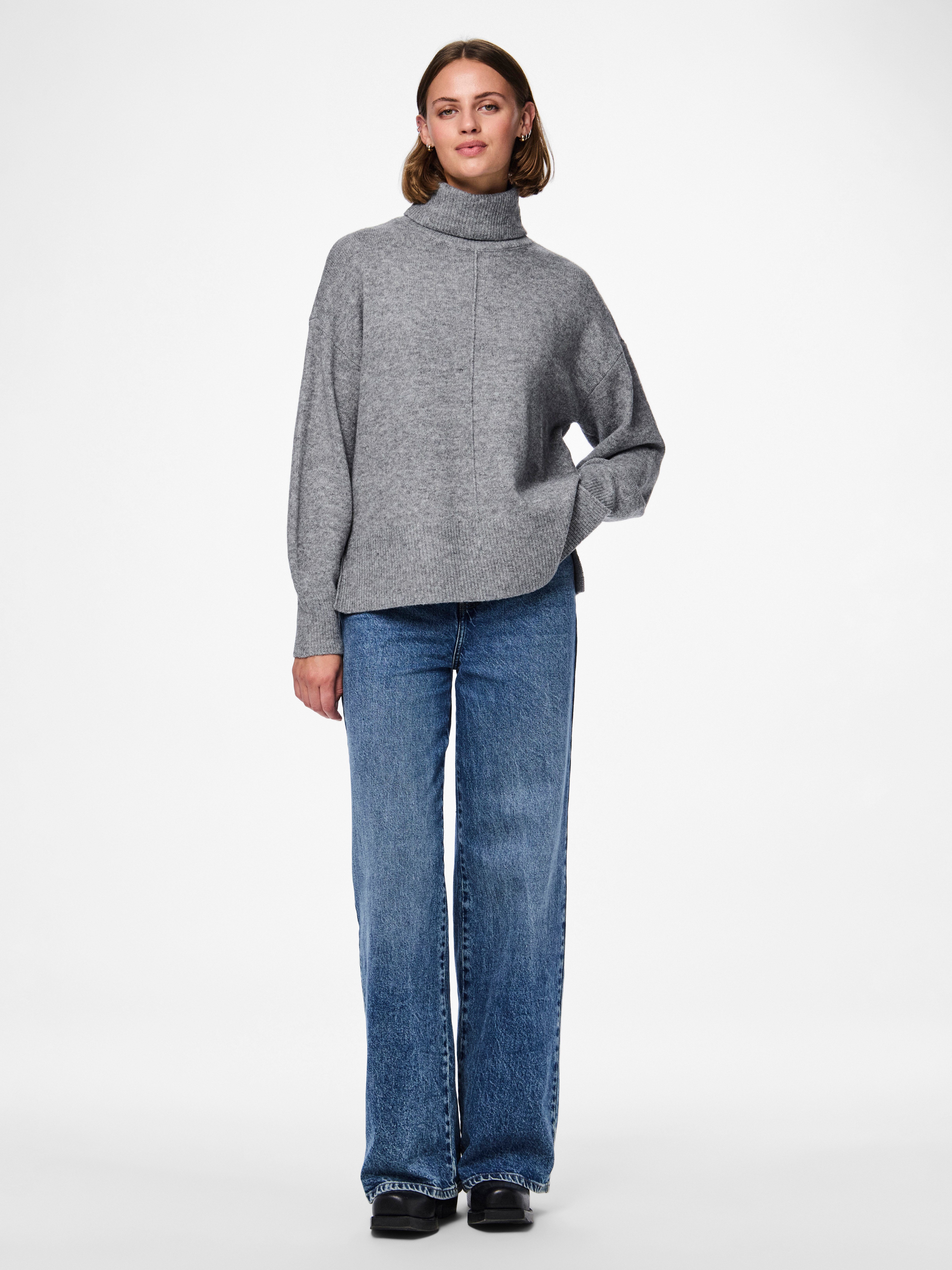 pieces Rollkragenpullover PCMALOU LS ROLLNECK KNIT NOOS BC