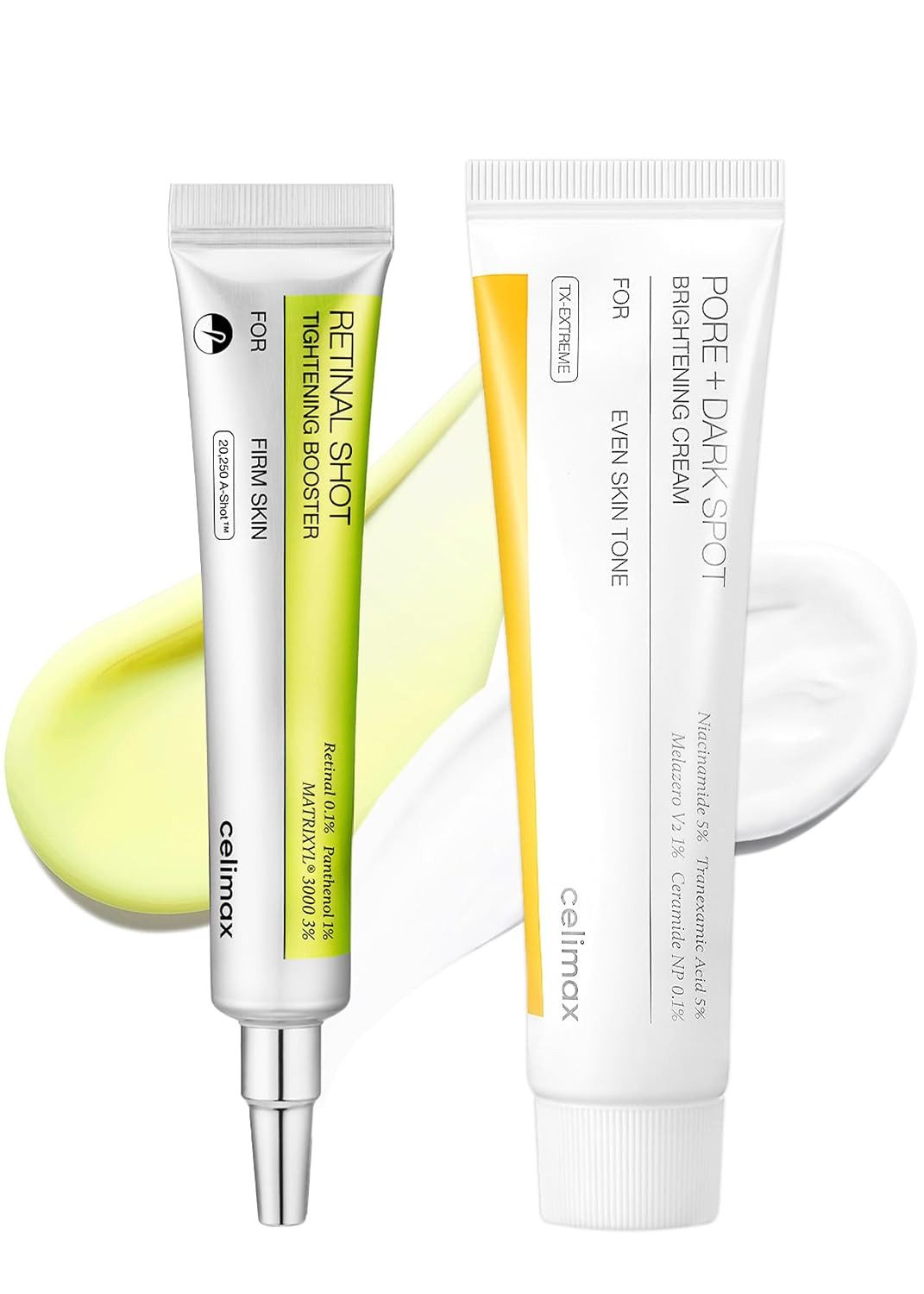 celimax Gesichtspflege-Set The Vita Retinal Booster 15ml + Pore Dark Spot Cream 40ml Pflege bei sichtbaren Poren und ungleichmäßigem Teint, 2-tlg., mit Retinal, Niacinamid & Tranexamsäure