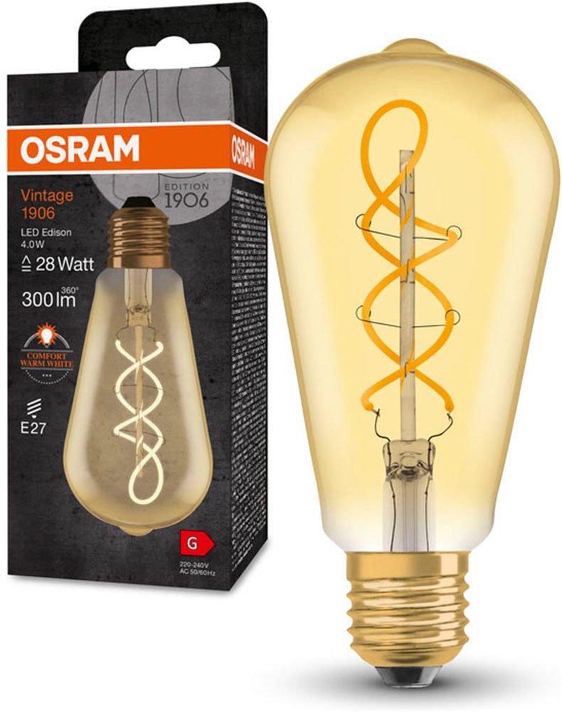 Osram LED-Filament LED-Lampen Vintage, E27, 1 St., Warmweiß