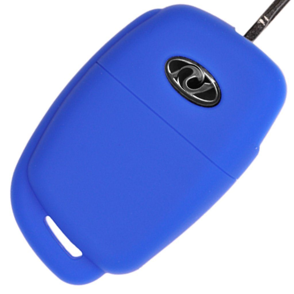 Tasten Softcase i20 Hyundai Schlüsseltasche mt-key Autoschlüssel Sonata i10 3 ix35 Elantra ix25 für Schutzhülle Blau, Tucson i40 Silikon