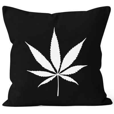 MoonWorks Dekokissen »Kissenbezug 40x40 Dope Weed Hanf Blatt Marijuana Leaf Kissen-Hülle Moonworks®«