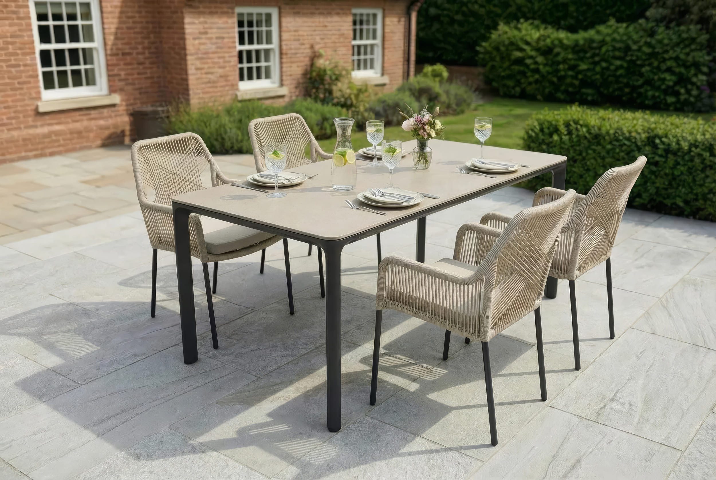 LC Garden Gartentisch Gartentisch »Stilo« Outdoortisch Sintered Stone Keramik Steingrau