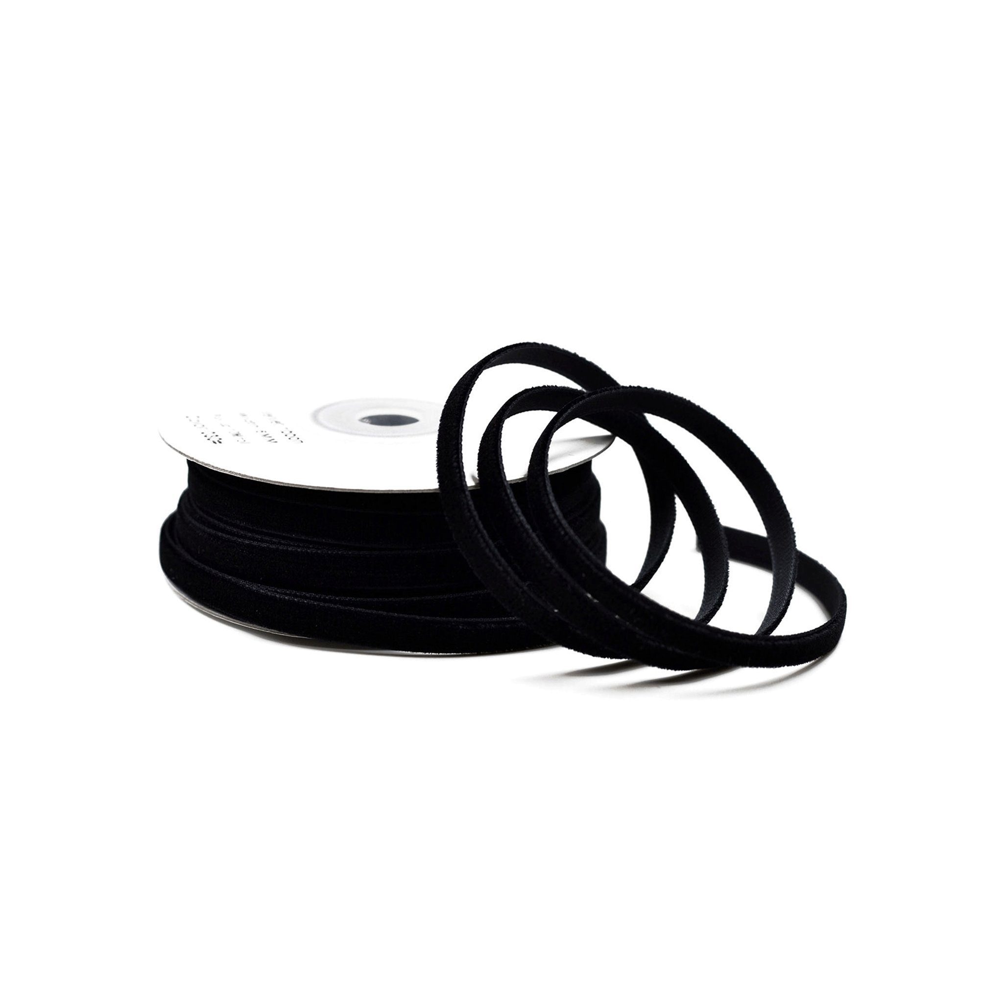 Creativery Samtband, Samtband 6mm x 10m Rolle Schwarz