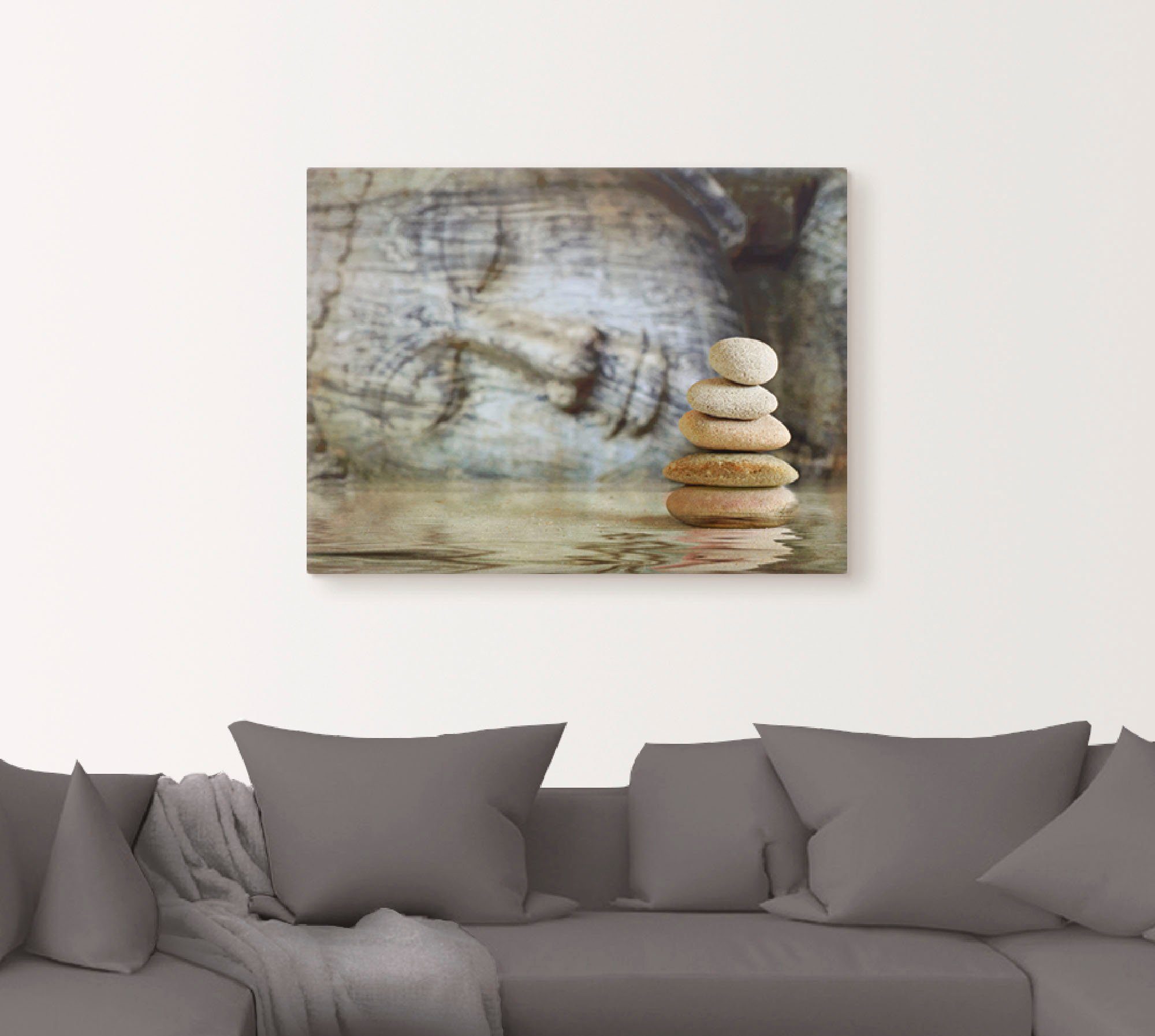 Artland Wandbild Wassertempel, Zen (1 St), Leinwandbild, oder als Poster in Wandaufkleber Größen versch