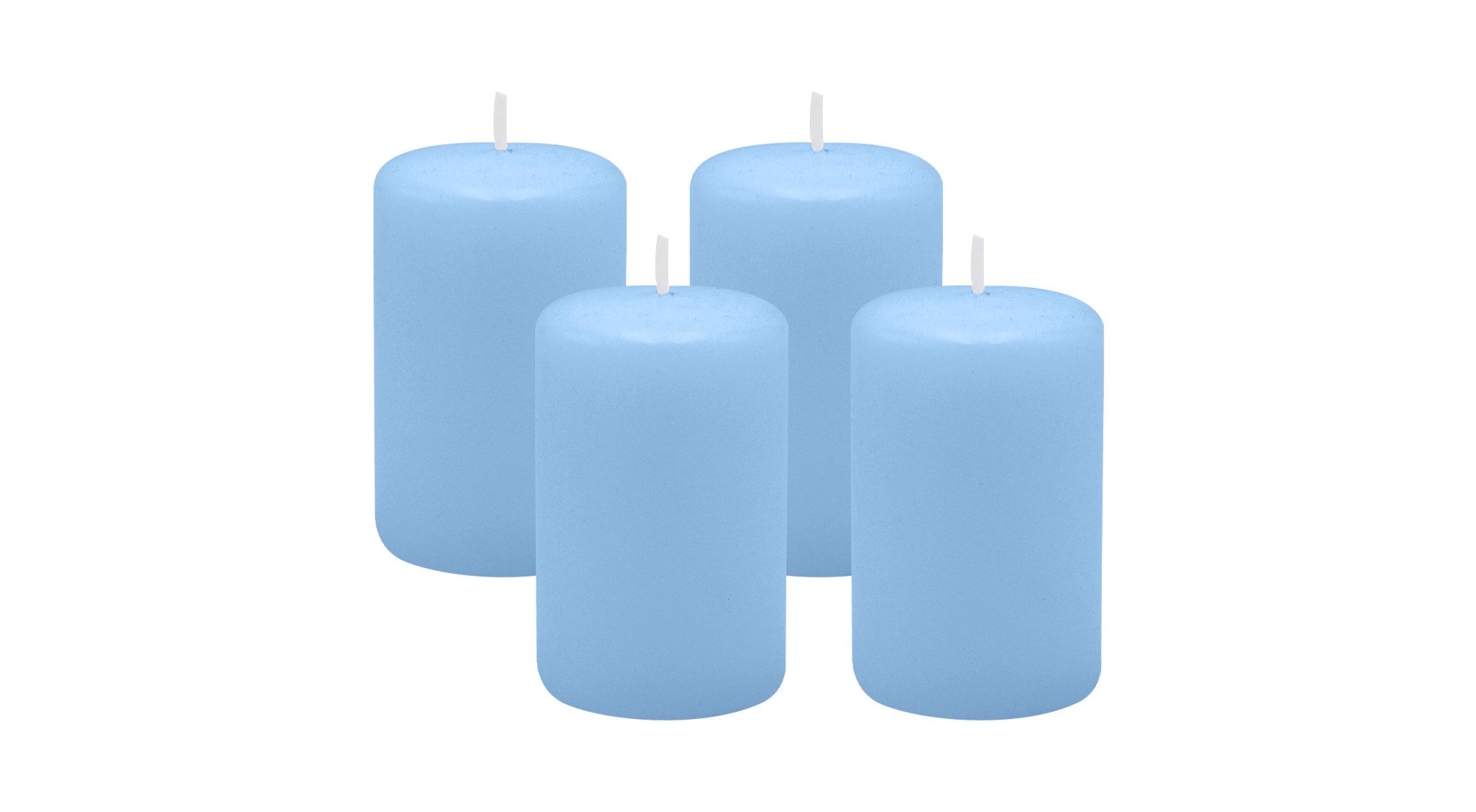 Kopschitz Kerzen Stumpenkerze 4er Set Stumpenkerzen/Adventskranzkerzen Hellblau Ø 50 x 80 mm