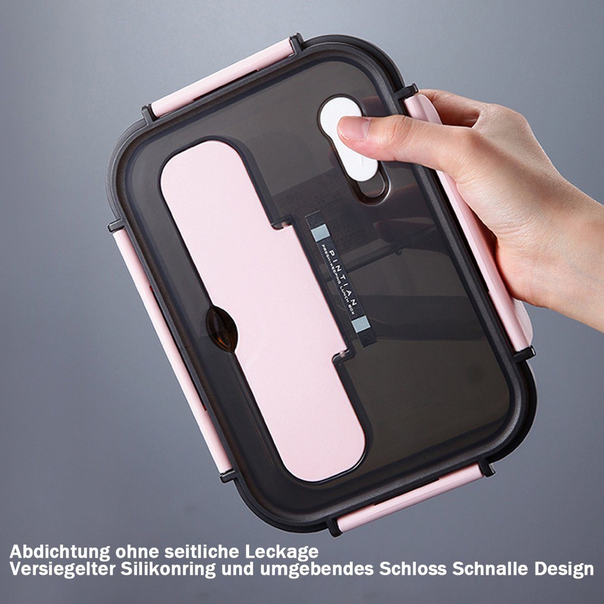 Rosa mit Lunchbox Jormftte Bento Lunchbox Box,für Lagerung Arbeit,Reisen Löffel,Lebensmittel