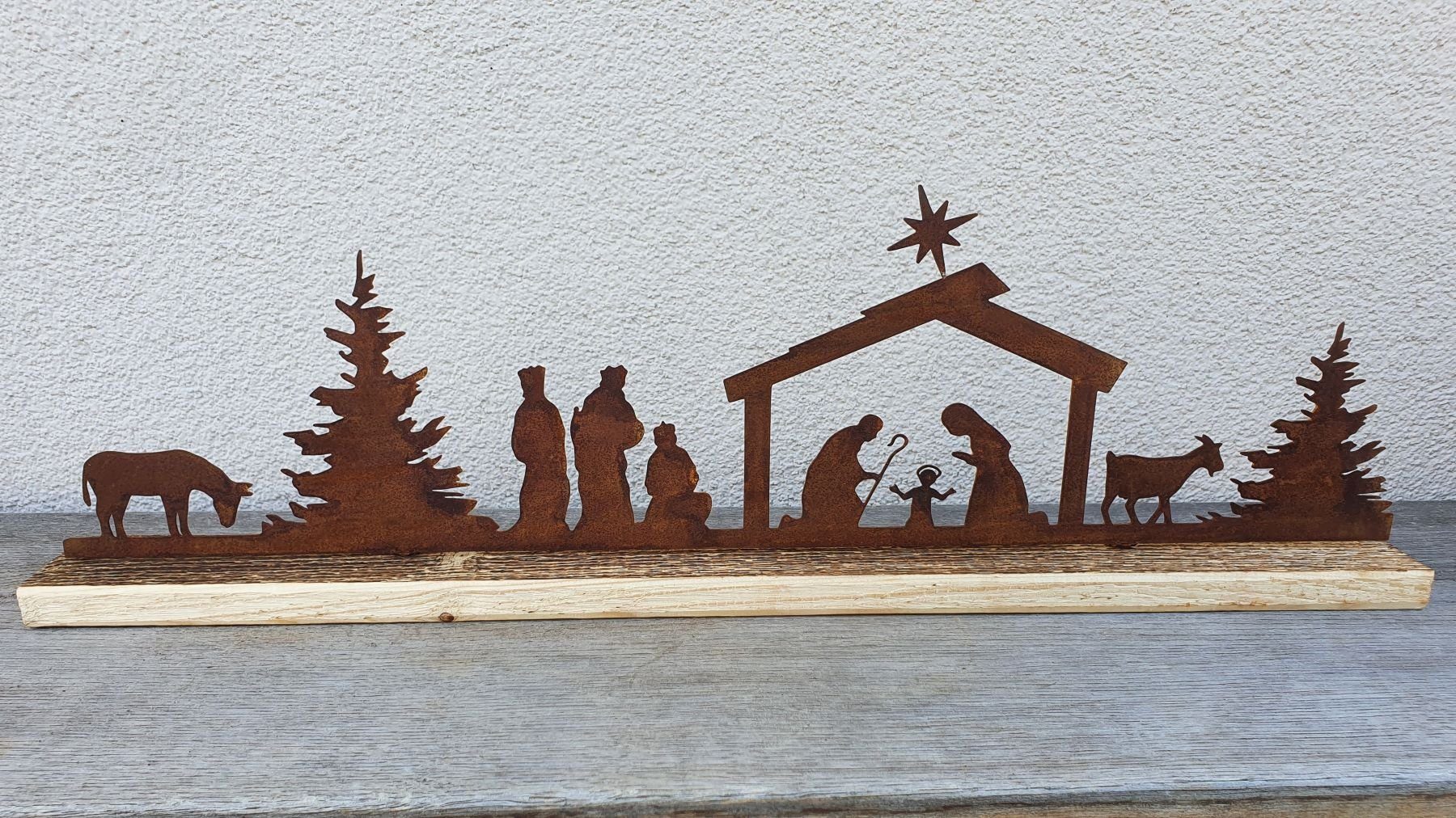 Krippe Nazareth Weihnachtsfigur Holzsockel auf BADEKO