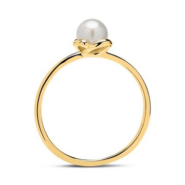 Unique Goldring Ring 14K Gold Perle (Größe: 50mm)