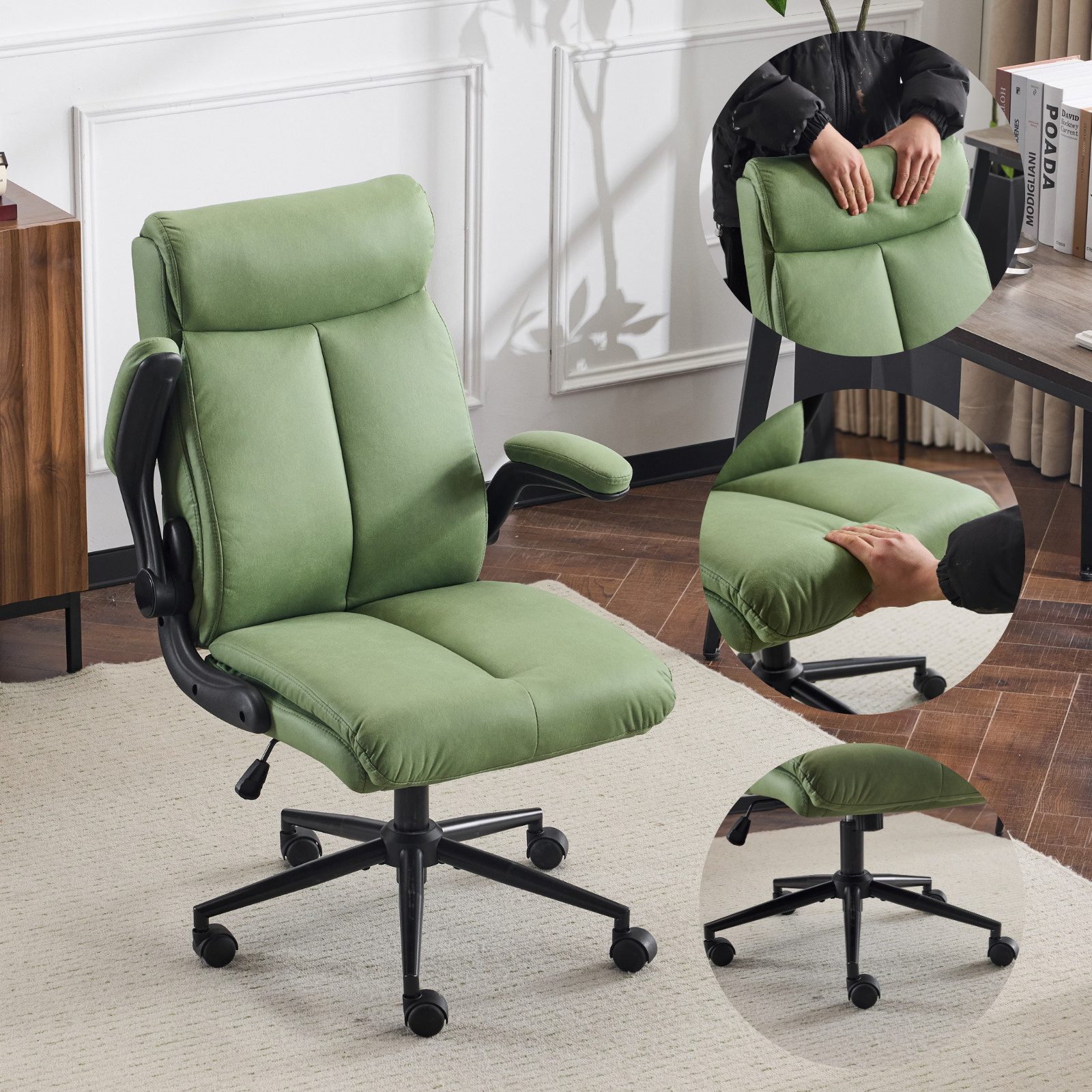 VINGLI Bürostuhl Ergonomischer Schreibtischstuhl mit hochklappbarer Armlehn günstig online kaufen