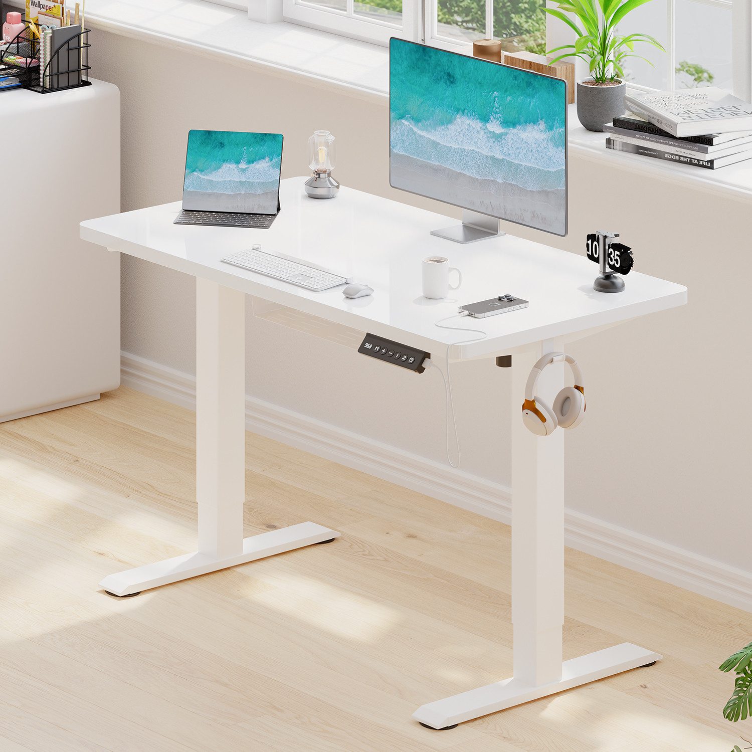 HOMALL Schreibtisch Höhenverstellbarer Schreibtisch mit 2-stufiger Memory-S günstig online kaufen