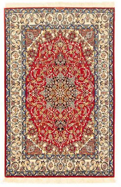 Teppich Isfahan Teppich handgeknüpft rot, morgenland, rechteckig, Höhe: 7 mm, handgeknüpft