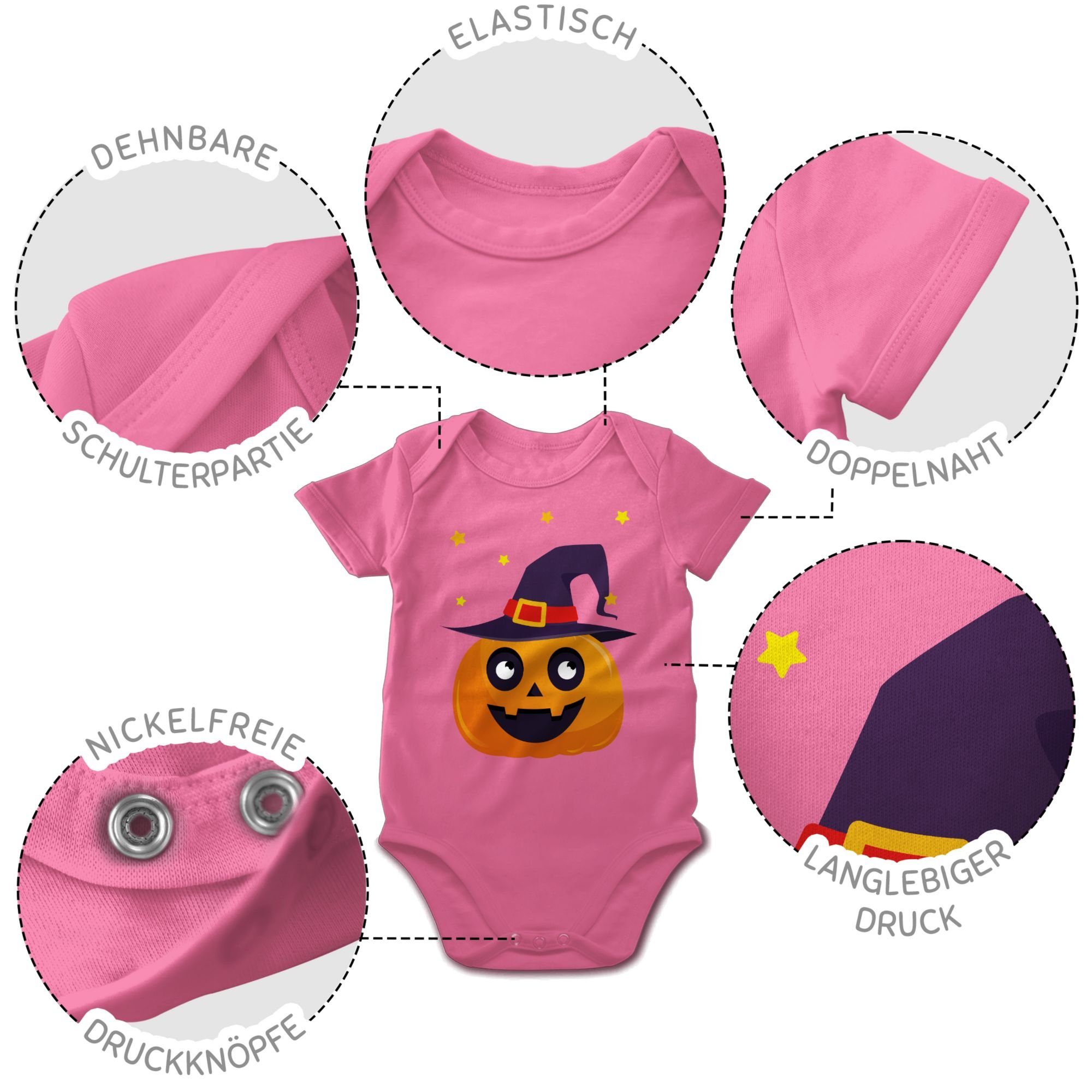 Süßer Kürbis Shirtbody Pumpkin Baby Pink Kostüme Halloween für Shirtracer 3 Niedlich