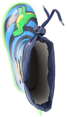 Beck Gummistiefel Dinoworld Gummistiefel (wasserdichte Stiefel, aus weichem flexiblem Naturkautschuk) herausnehmbare Innensohle