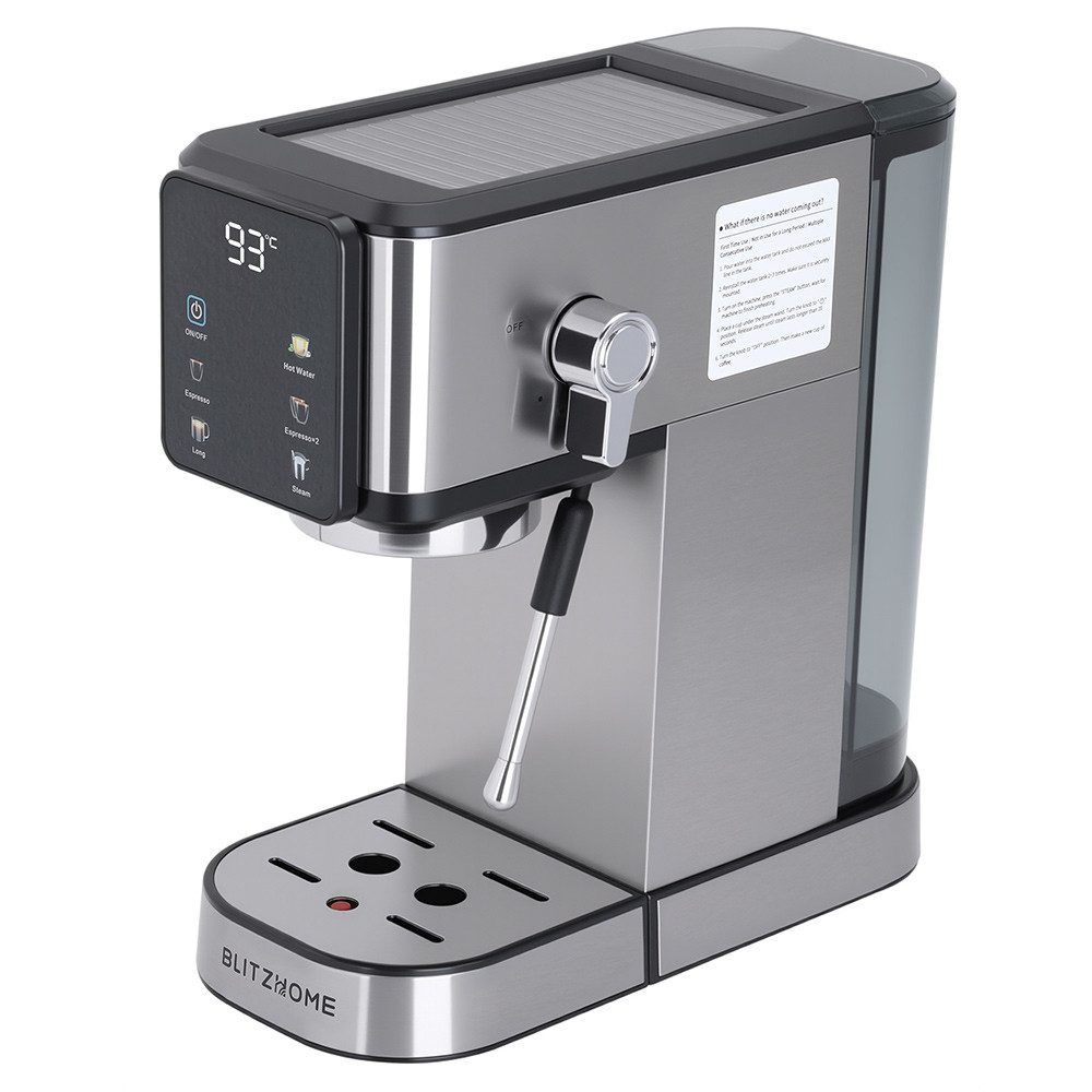BLiTZWOLF Espressomaschine, 1l Kaffeekanne, Espressomaschine 20 bar Pumpendruck und Touchscreen-Bedienung