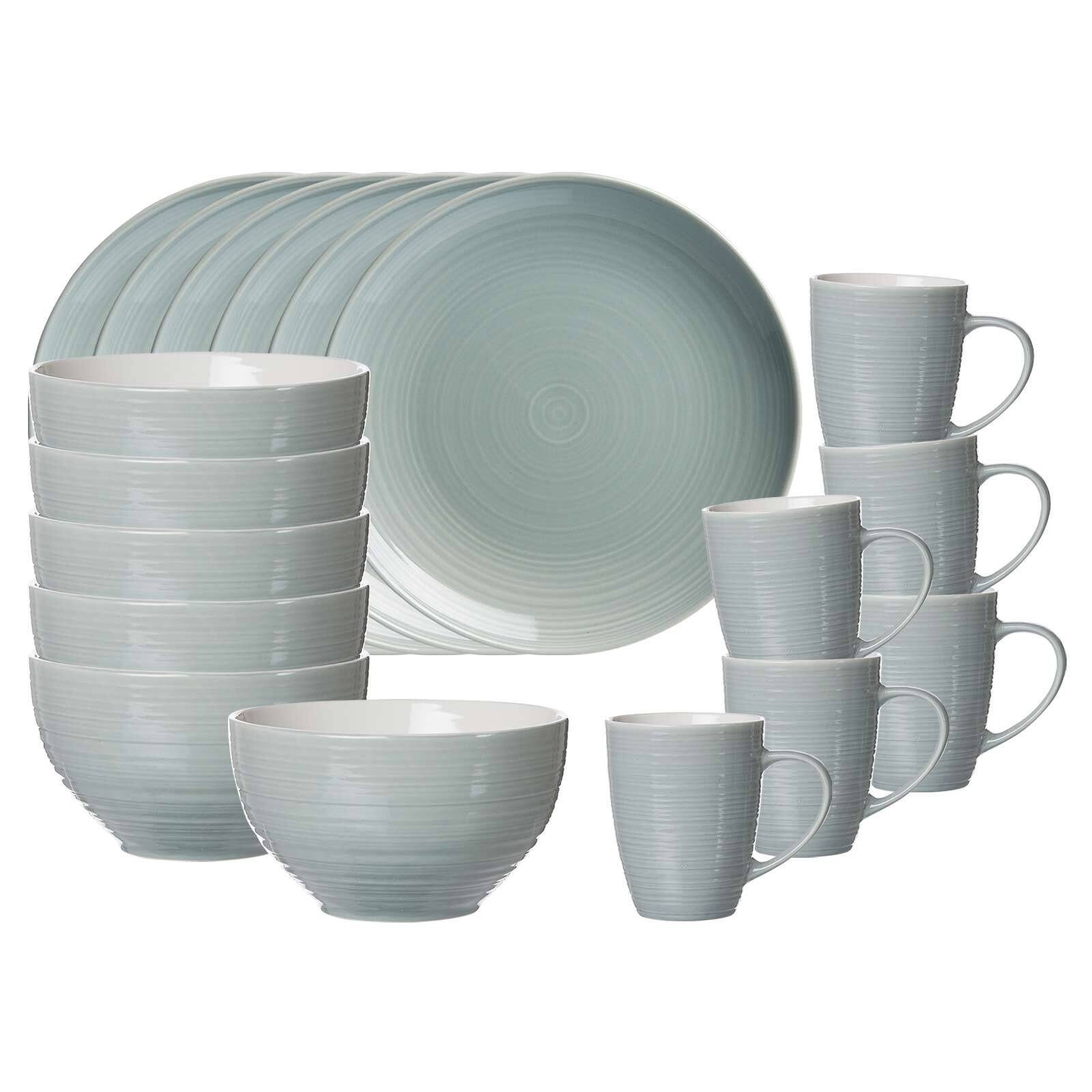 Ritzenhoff & Breker Frühstücks-Geschirrset Suomi Frühstücks-Set 18er Set (18-tlg), 6 Personen, Porzellan