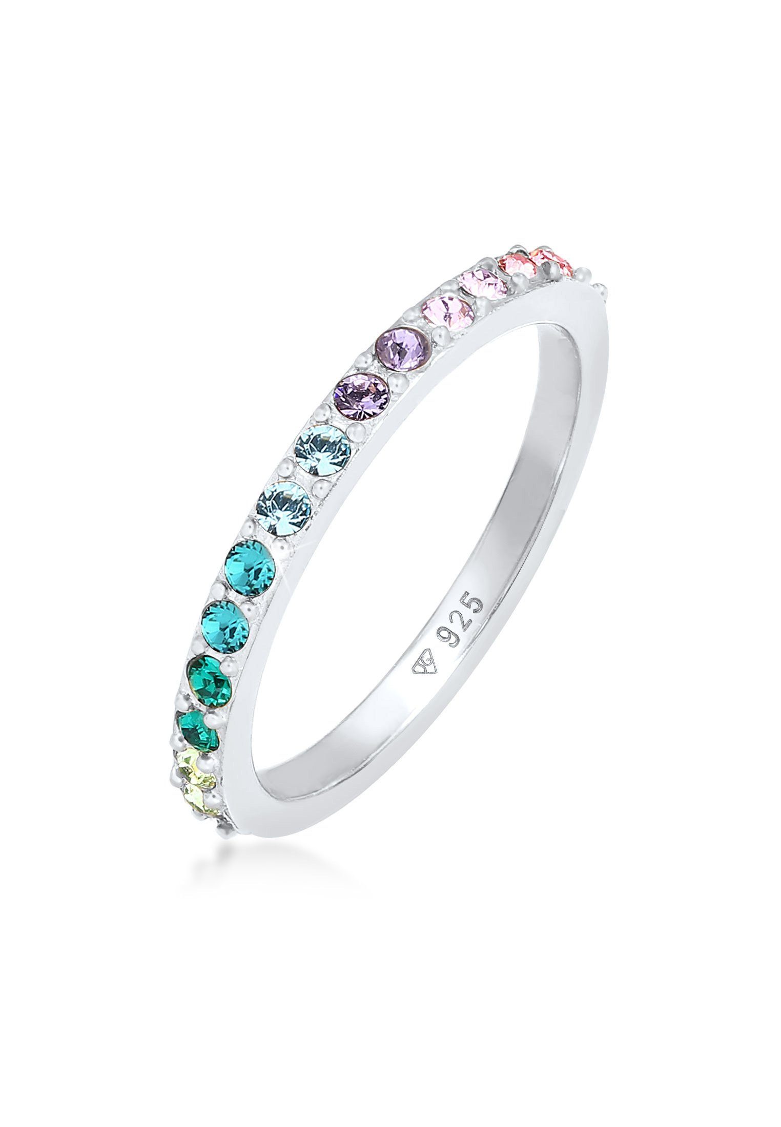 Elli Fingerring Bandring Kristall Multi-Colour Pastell günstig online kaufen