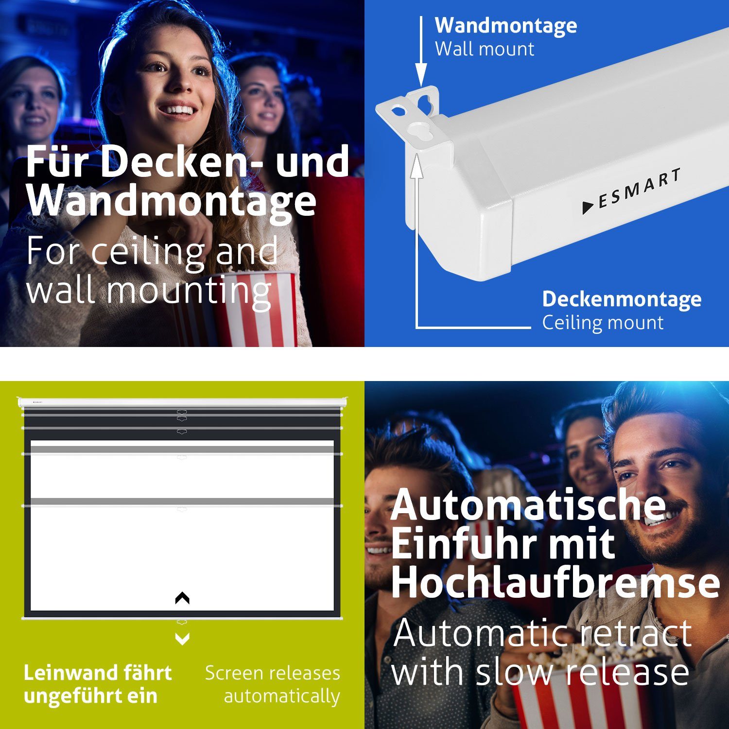 ESMART ESMART Germany Rollo Leinwand Rolloleinwand (Professional MIROLO)