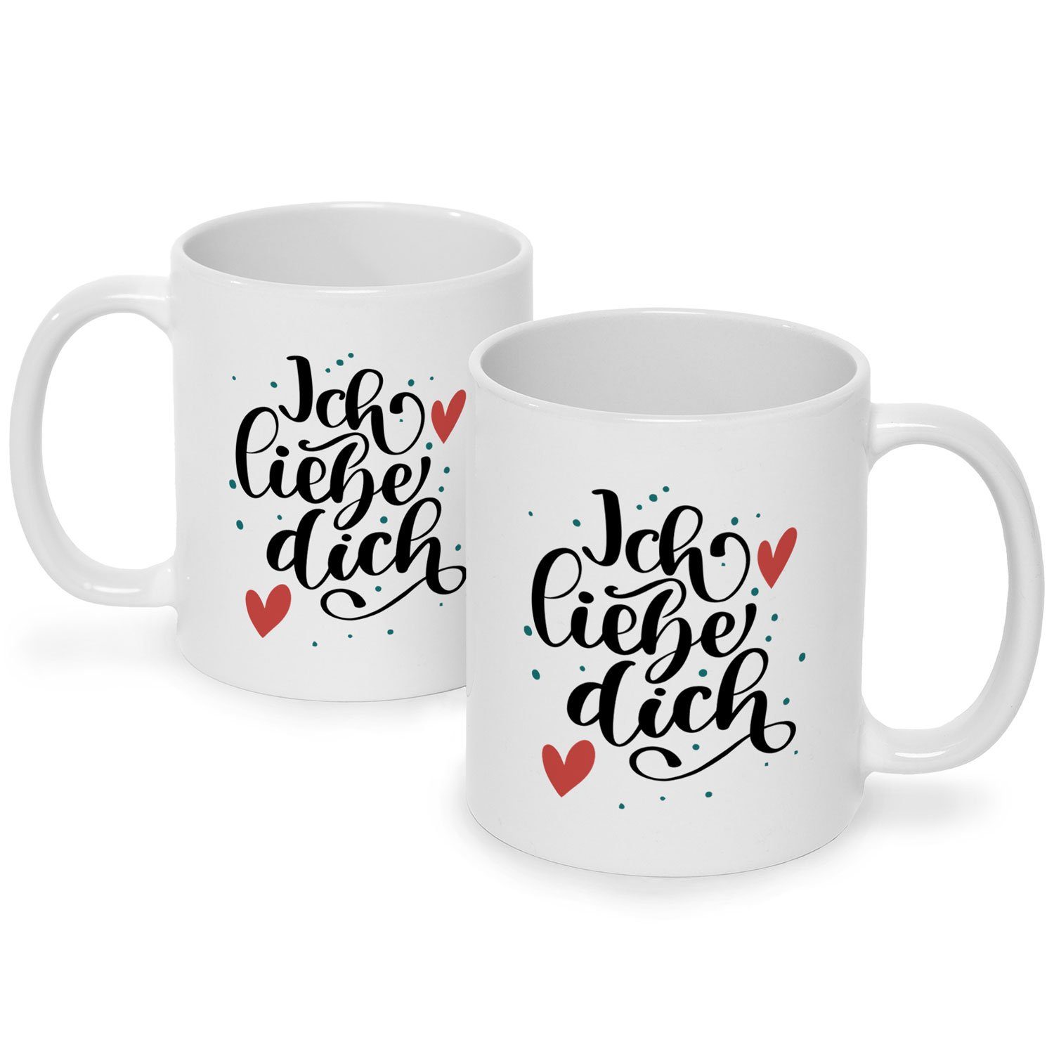 Ich Herzliches dich Valentinstag Spruch mit Weiß Geschenk zum GRAVURZEILE Tasse - - liebe V2